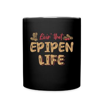 The Epipen-life peanut allergy sufferers - Full Colour Mug - black - Front