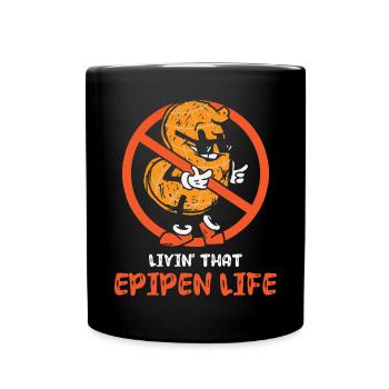 Das Epipen-leben Erdnuss-allergiker - Tasse einfarbig - Schwarz - Vorne