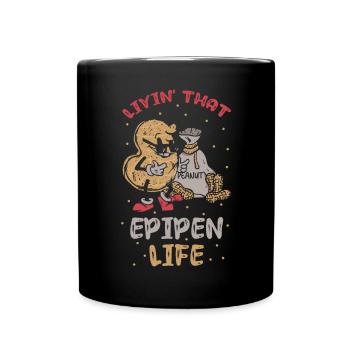 Das Epipen-leben Erdnuss-allergiker - Tasse einfarbig - Schwarz - Vorne
