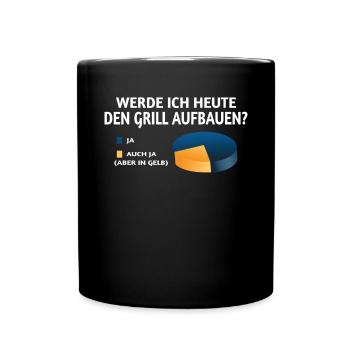 Grillen und Camper Geschenkidee - Tasse einfarbig - Schwarz - Vorne
