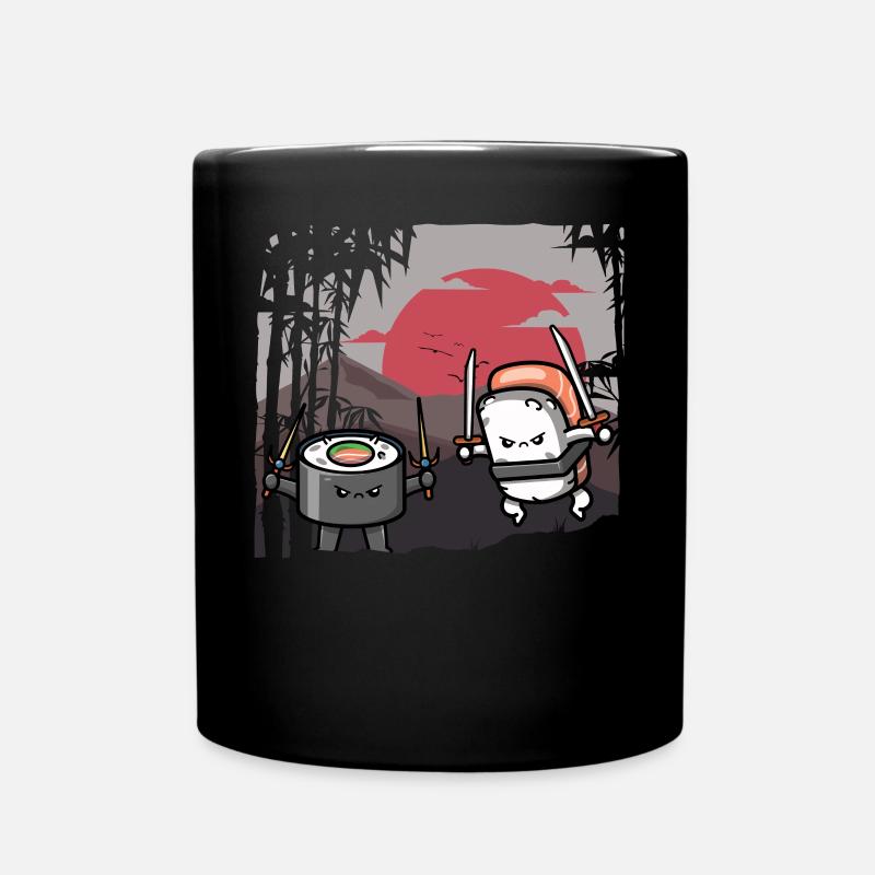 Drôle de sushi Samouraï Mignon Kawaii Sushi Lover - Mug uni - noir