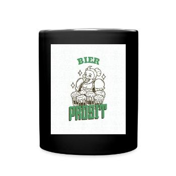 Bier Prosit - Tasse einfarbig - Schwarz - Vorne