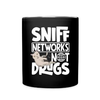 Sniff Networks Not Drugs Network Admin - Full Colour Mug - black - Front
