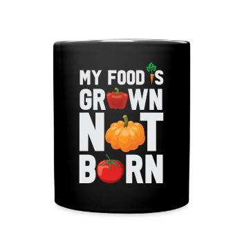 Vegan Fleischlos Tierlieb & Veganer - Tasse einfarbig - Schwarz - Vorne