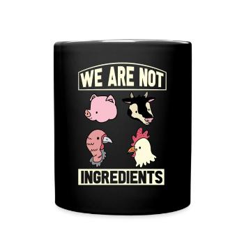 Vegan Fleischlos Tierlieb & Veganer - Tasse einfarbig - Schwarz - Vorne