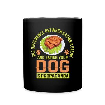 Vegan Fleischlos Tierlieb & Veganer - Tasse einfarbig - Schwarz - Vorne