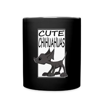 süßer Hund mit Statement CUTE CHIHUAHUAS - Tasse einfarbig - Schwarz - Vorne