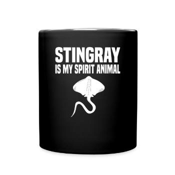 Stachelrochen Mantarochen Ozean - Tasse einfarbig - Schwarz - Vorne