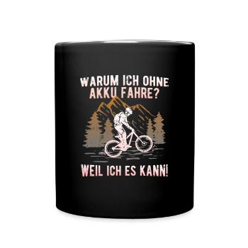 Fahrrad fahren MTB - Tasse einfarbig - Schwarz - Vorne
