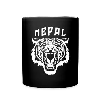 Tigerkopf | Nepal - Tasse einfarbig - Schwarz - Vorne