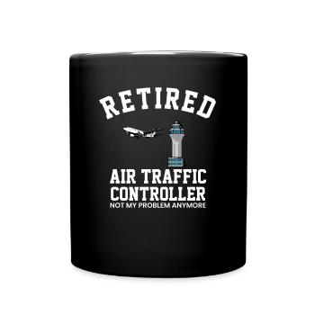 Contrôleur aérien à la retraite - Mug uni - noir - Devant