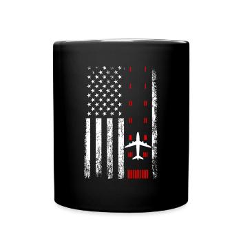 Contrôleur de la circulation aérienne Pavillon américain - Mug uni - noir - Devant