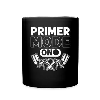 Car body painter. Primer mode turned on. Car - Full Colour Mug - black - Front