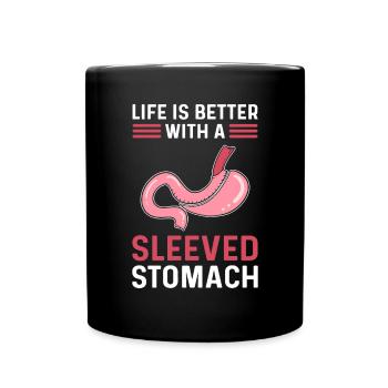 La vie est meilleure avec un ventre à manches. - Mug uni - noir - Devant