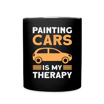 Painting cars is my therapy car - Full Colour Mug - black - Front