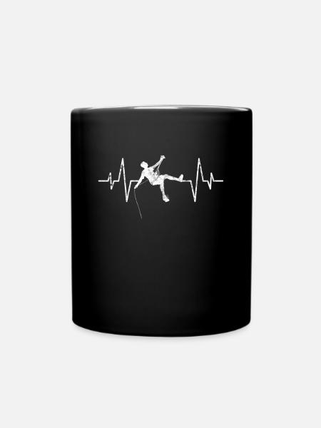 Climbing heartbeat - Full Colour Mug - black