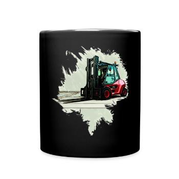 Chariot élévateur - Mug uni - noir - Devant