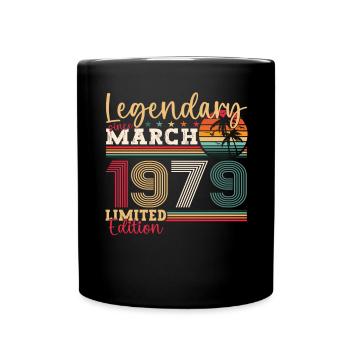 44th birthday Mann Awesome March born 1979 - Full Colour Mug - black - Front