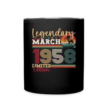 65e anniversaire Mann Awesome March né en 1958 - Mug uni - noir - Devant