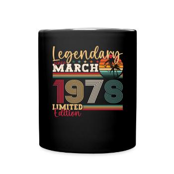 45th birthday Mann Awesome March born 1978 - Full Colour Mug - black - Front
