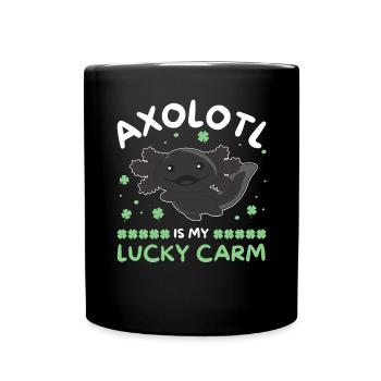 Axolotl is my lucky carm Kleeblatt St Patricks Day - Full Colour Mug - black - Front