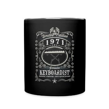 Vintage 1971 Keyboardist Birthday Gift Hobby - Full Colour Mug - black - Front