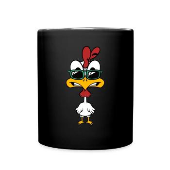 Coq de dessin animé mignon - Mug uni - noir - Devant