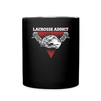 Lacrosse Adict Polocrosse Intercrosse Lax Player - Full Colour Mug - black - Front