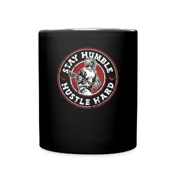 Stay Humble Hustle Hard Intercrosse Lax Player - Mug uni - noir - Devant