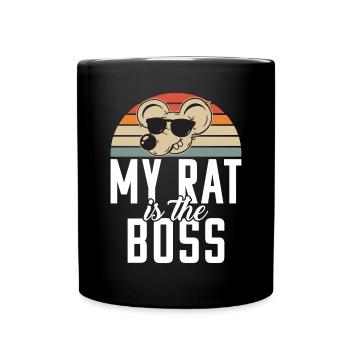 Rattenbesitzer Geschenk Ratten Liebhaber - Tasse einfarbig - Schwarz - Vorne