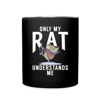 Rattenbesitzer Geschenk Ratten Liebhaber - Tasse einfarbig - Schwarz - Vorne