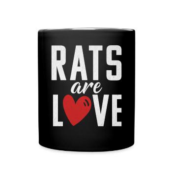 Rattenbesitzer Geschenk Ratten Liebhaber - Tasse einfarbig - Schwarz - Vorne