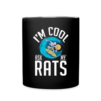 Rattenbesitzer Geschenk Ratten Liebhaber - Tasse einfarbig - Schwarz - Vorne