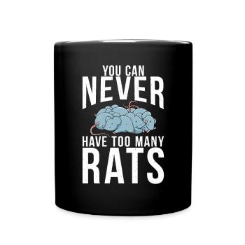 Rattenbesitzer Geschenk Ratten Liebhaber - Tasse einfarbig - Schwarz - Vorne