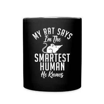 Rattenbesitzer Geschenk Ratten Liebhaber - Tasse einfarbig - Schwarz - Vorne