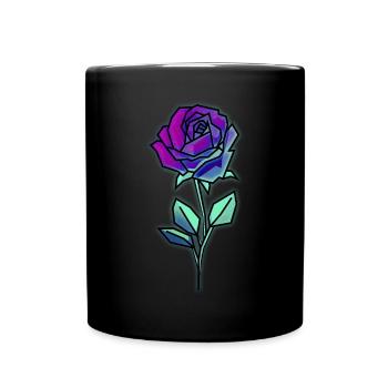 Cyber Aesthetic Rose Retro Futurism Vaporwave - Full Colour Mug - black - Front