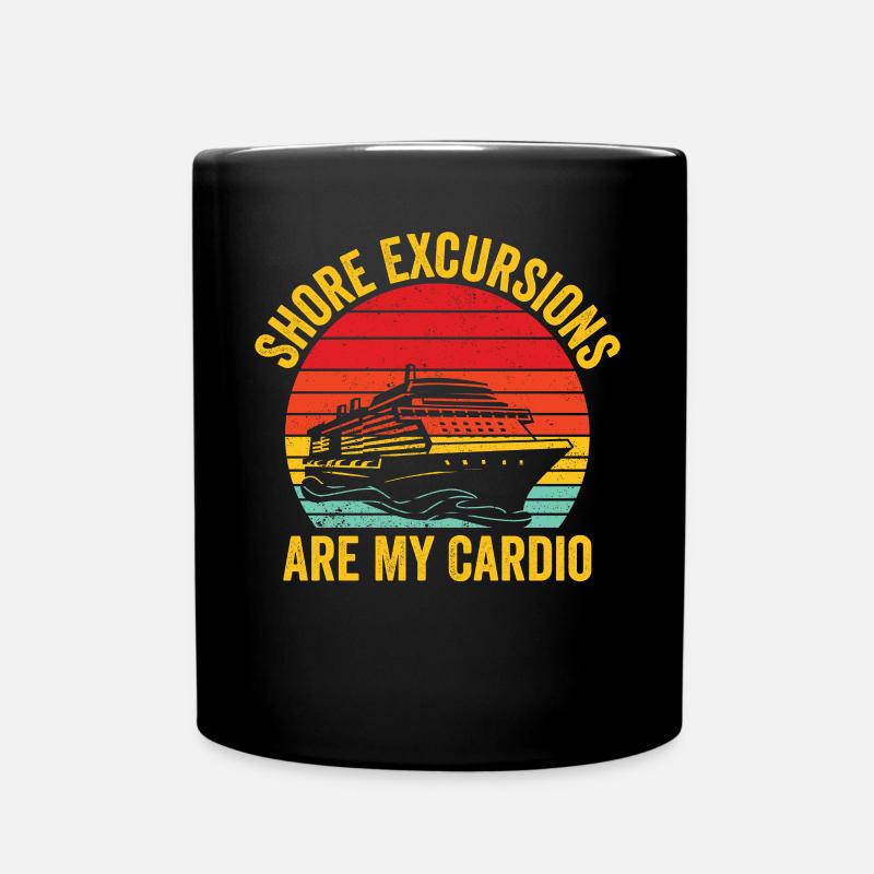 Funny Cruise Cruiser Cruise Ship Retro - Full Colour Mug - black
