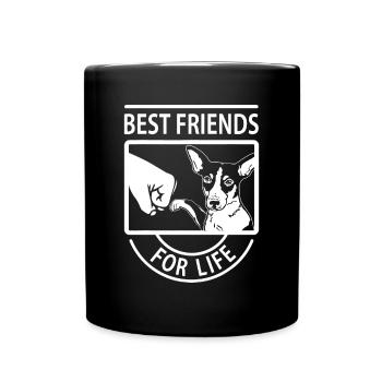 Rat Terrier - Beste Freunde fürs Leben - Tasse einfarbig - Schwarz - Vorne