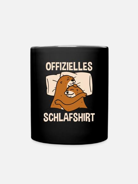 Offizielles Schlafshirt Otter Schlafanzug - Tasse einfarbig - Schwarz