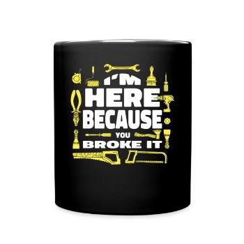 Citation amusante d’un agent d’entretien - Mug uni - noir - Devant