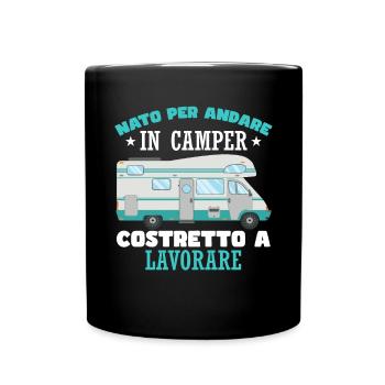 Camping camping-car amusant - Mug uni - noir - Devant