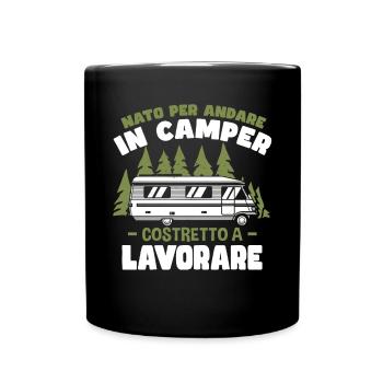 Né pour aller dans un camping-car | Campeur - Mug uni - noir - Devant