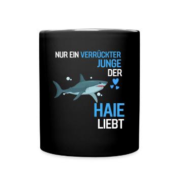 Ozean Tier Meeresbewohner Jungen Geschenk Hai - Tasse einfarbig - Schwarz - Vorne