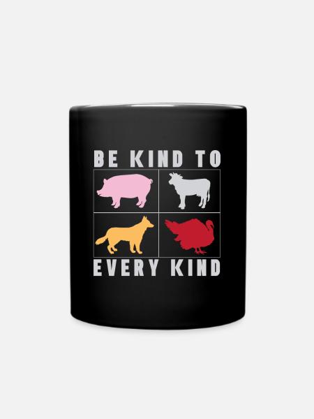 Vegan Fleischlos Tierlieb & Veganer - Tasse einfarbig - Schwarz