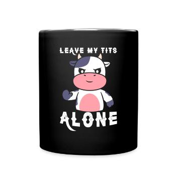 Vegan Fleischlos Tierlieb & Veganer - Tasse einfarbig - Schwarz - Vorne