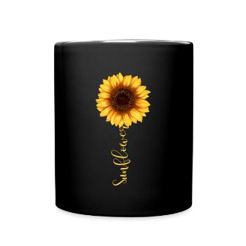Sonnenblume Sommer Sonne Blumen Sunflower Kunst - Tasse einfarbig - Schwarz - Vorne