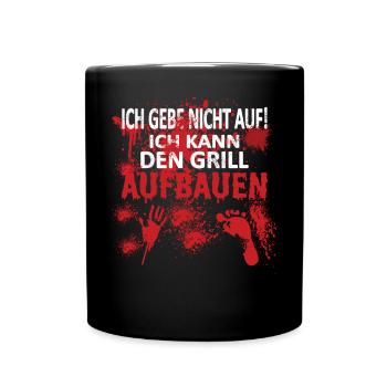 Grillen und Camper Geschenkidee - Tasse einfarbig - Schwarz - Vorne
