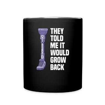 Leg amputation prosthesis wheelchair - Full Colour Mug - black - Front