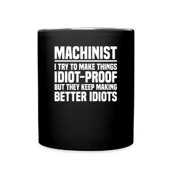 Cutter Zerspahner Mécanicien - Mug uni - noir - Devant