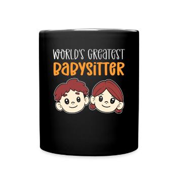 La meilleure baby-sitter du monde. Garderie pour enfants - Mug uni - noir - Devant